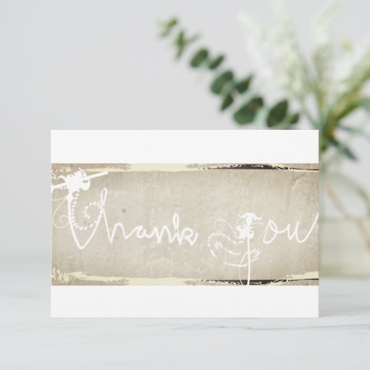 "Hartelijk dank" Handgeschreven Rustic Bedankkaart (Staand voorkant)