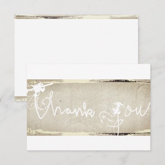 "Hartelijk dank" Handgeschreven Rustic Bedankkaart (Voorkant / Achterkant)