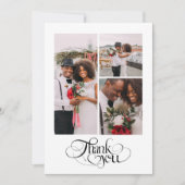 Hartelijk dank Hart Multi Photo Wedding Bedankkaart (Voorkant)