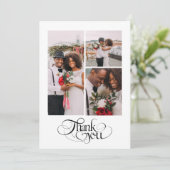 Hartelijk dank Hart Multi Photo Wedding Bedankkaart (Staand voorkant)