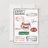 Hartelijk dank - Hartelijk dank in veel talen RSVP Kaartje (Voorkant)