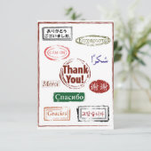 Hartelijk dank - Hartelijk dank in veel talen RSVP Kaartje (Staand voorkant)