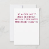 Hartelijk dank - Hartelijk dank in veel talen RSVP Kaartje (Achterkant)