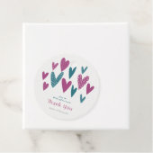 Hartelijk dank Harten Blauwgroen Magenta gunst Bedankjes Labels (In situ)