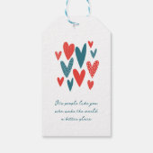 Hartelijk dank Harten Blauwgroen Rood Cadeaulabel (Achterkant)