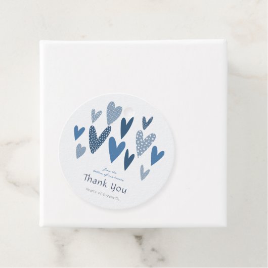 Hartelijk dank Harten Kobalt Marine Bedankjes Labels (In situ)