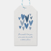 Hartelijk dank Harten Kobalt Navy Cadeaulabel (Achterkant)