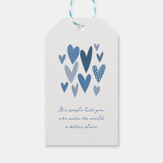 Hartelijk dank Harten Kobalt Navy Cadeaulabel (Achterkant)