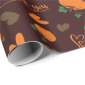 Hartelijk dank Harten & Pompoenen Donker Bruin Naa Cadeaupapier (Rol Hoek)