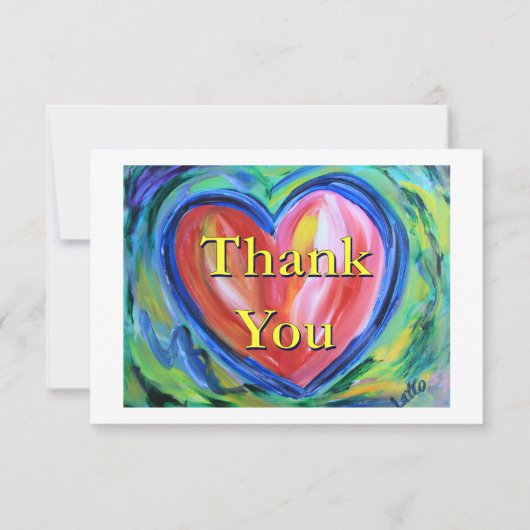 Hartelijk dank Heart Art Note Kaart (Voorkant)
