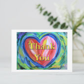 Hartelijk dank Heart Art Note Kaart (Staand voorkant)