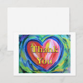 Hartelijk dank Heart Art Note Kaart (Voorkant / Achterkant)