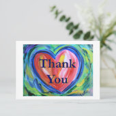 Hartelijk dank Heart Art Note Kaart (Staand voorkant)