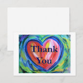 Hartelijk dank Heart Art Note Kaart (Voorkant / Achterkant)