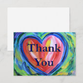 Hartelijk dank Heart Art Notitiekaarten (Voorkant / Achterkant)