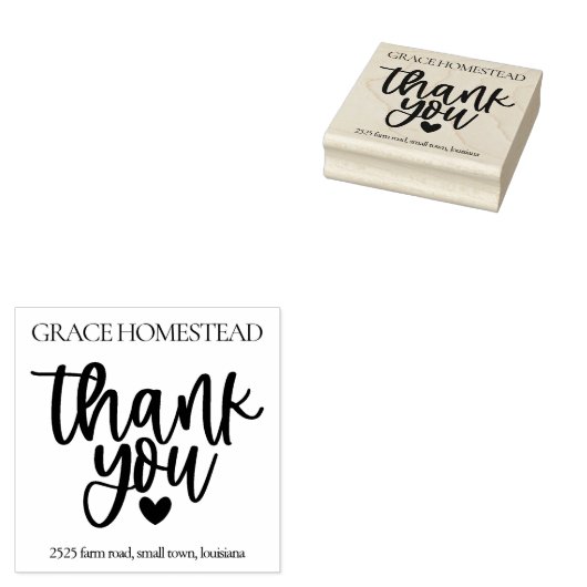 Hartelijk dank Heart Farmers Market Voeg naam toe Rubberstempel (Gestempeld)