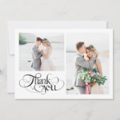 Hartelijk dank Heart Script Fotobruiloft Bedankkaart (Voorkant)