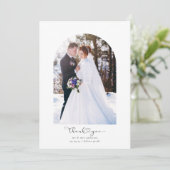 Hartelijk dank Heart Script Photo Arch Wedding Bedankkaart (Staand voorkant)