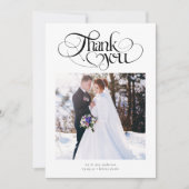 Hartelijk dank Heart Script Trouwfoto Bedankkaart (Voorkant)