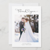 Hartelijk dank Heart Script Trouwfoto Bedankkaart (Voorkant)