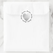 Hartelijk dank. Heart Stamp Faux Silver Foil Ronde Sticker (Tas)