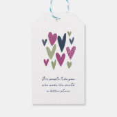 Hartelijk dank Hearts Avocado Navy Cadeaulabel (Achterkant)