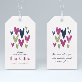 Hartelijk dank Hearts Avocado Navy Cadeaulabel