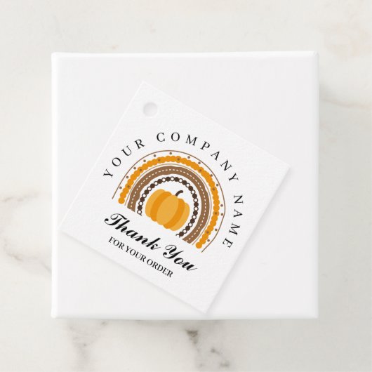 Hartelijk dank, Herfst Rainbow Pumpkin Business Bedankjes Labels (In situ)