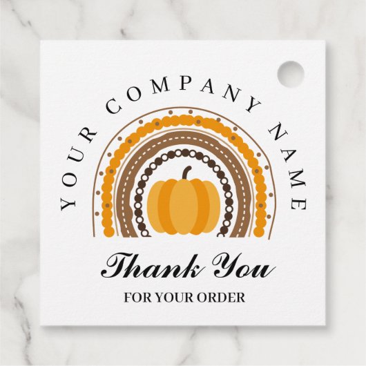 Hartelijk dank, Herfst Rainbow Pumpkin Business Bedankjes Labels (Achterkant)