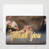 Hartelijk dank, het Gold-script van de Fotokaart. Bedankkaart (Voorkant / Achterkant)