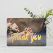 Hartelijk dank, het Gold-script van de Fotokaart. Bedankkaart (Staand voorkant)