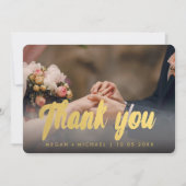 Hartelijk dank, het Gold-script van de Fotokaart. Bedankkaart (Voorkant)