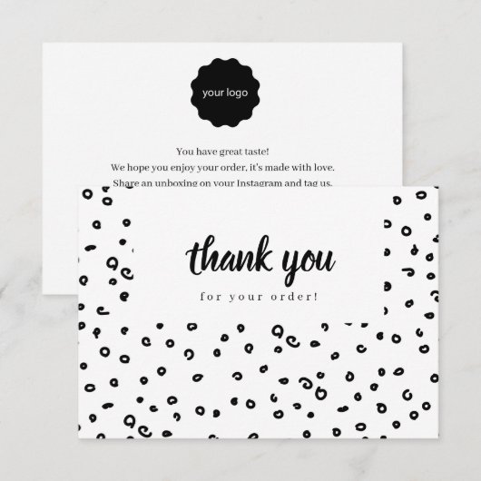 Hartelijk dank, het Visitekaartje van het Doodle P Bedankkaart (Voorkant / Achterkant)