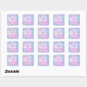 Hartelijk dank: Holograaf Sweet 16th Blue Pink Uni Vierkante Sticker (Vel)