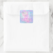 Hartelijk dank: Holograaf Sweet 16th Blue Pink Uni Vierkante Sticker (Tas)