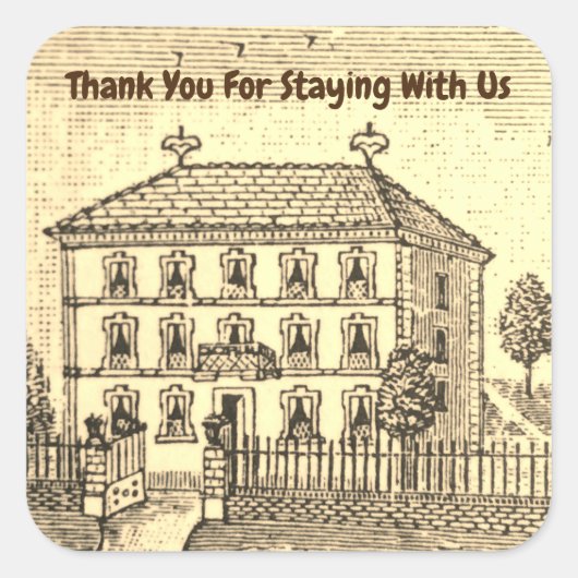 Hartelijk dank,  Huis gastvakantie - Home Promo Vierkante Sticker (Voorkant)