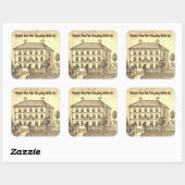 Hartelijk dank,  Huis gastvakantie - Home Promo Vierkante Sticker (Vel)