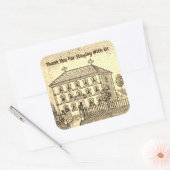 Hartelijk dank,  Huis gastvakantie - Home Promo Vierkante Sticker (Envelop)