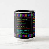 Hartelijk dank in 30 verschillende talen mok (Midden)