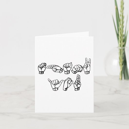 Hartelijk dank in ASL Bedankkaart (Voorkant)