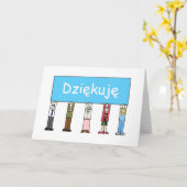 Hartelijk dank in de Poolse Cartoon Kaart (Gele Bloem)