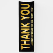 Hartelijk dank in Gold met aangepaste tekst Spandoek (Verticaal)