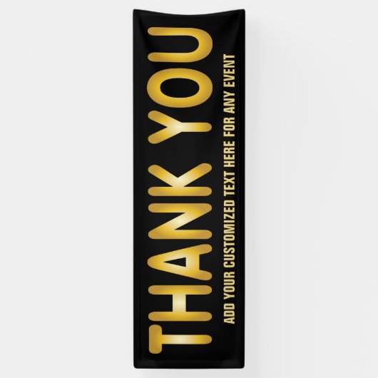 Hartelijk dank in Gold met aangepaste tekst Spandoek (Verticaal)