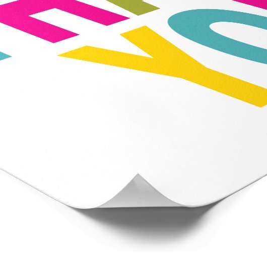 Hartelijk dank in heldere kleuren poster (Hoek)