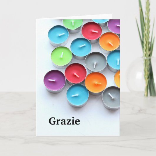 Hartelijk dank in het Italiaans Bedankkaart (Voorkant)