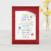 Hartelijk dank in verschillende talen kaart (Gele Bloem)