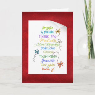 Hartelijk dank in verschillende talen kaart