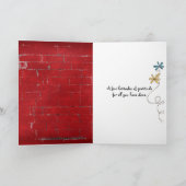 Hartelijk dank in vreemde taal op baksteen kaart (Binnen)