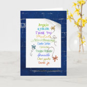 Hartelijk dank in vreemde taal op baksteen kaart (Gele Bloem)