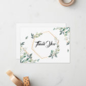 Hartelijk dank, Kaart-Floral, voor een platte opme Notitiekaartje (Voorkant / Achterkant in situ)